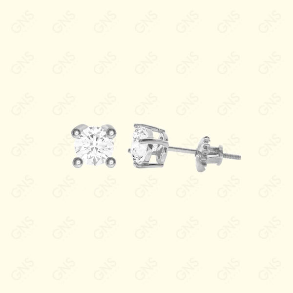 GNS - Silver Small Round Stud Earrings (CURS04S)