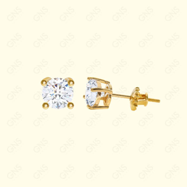 GNS - Gold Medium Round Stud Earrings (CURS5G)