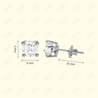 GNS - Silver Medium Round Stud Earrings (CURS05S)
