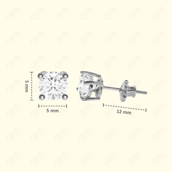GNS - Silver Medium Round Stud Earrings (CURS05S)