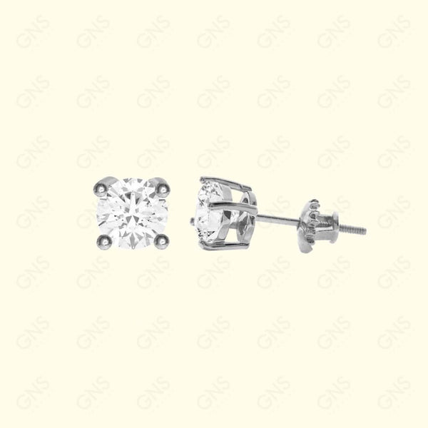 GNS - Silver Medium Round Stud Earrings (CURS05S)