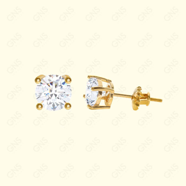 GNS - Gold Large Round Stud Earrings (CURS6G)