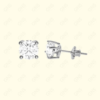 GNS - Silver Large Round Stud Earrings (CURS6S)