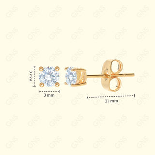 GNS - Gold Square Stud Earrings (CURT3G)