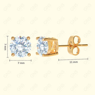 GNS - Gold Square Stud Earrings (CURT7G)