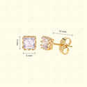 GNS - Gold Cubic Zirconia Square Plain Stud Earring CUSD05G