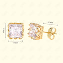 GNS - Gold Cubic Zirconia Square Plain Stud Earring CUSD08G