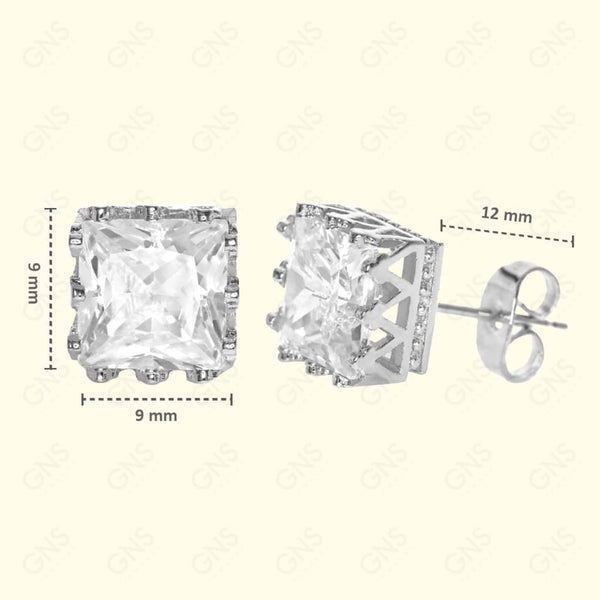 GNS - Square Silver Earrings (CUSD9S)