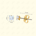 GNS - Gold Cubic Zirconia Square Plain Stud Earring CUSP03G