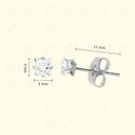 GNS - Silver Cubic Zirconia Square Plain Stud Earring CUSP03S