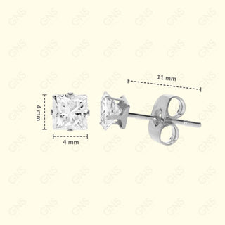 GNS - Silver Square Stud Earrings (CUSP4S)