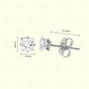 GNS - Silver Cubic Zirconia Square Plain Stud Earring CUSP04S