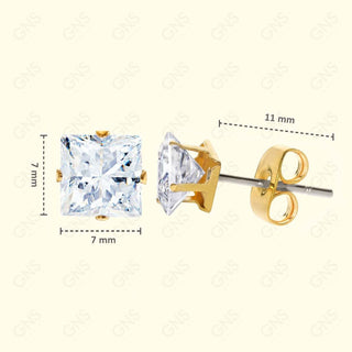 GNS - Gold X-Large Square Stud Earrings (CUSP7G)