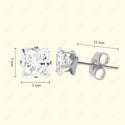 GNS - Silver Cubic Zirconia Square Plain Stud Earring CUSP07S
