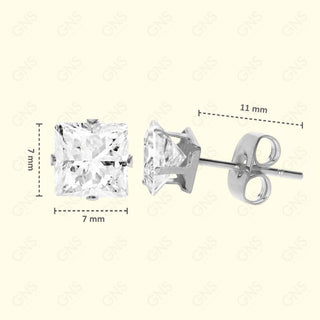 GNS - Silver X-Large Square Stud Earrings (CUSP7S)