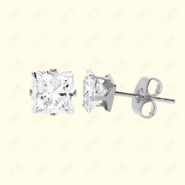 GNS - Silver X-Large Square Stud Earrings (CUSP7S)