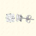 GNS - Silver Cubic Zirconia Square Plain Stud Earring CUSP07S