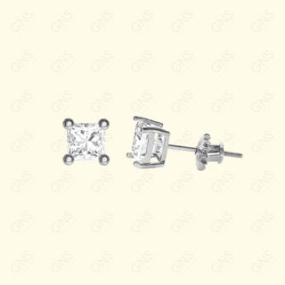 GNS - Silver Small Square Stud Earrings (CUSS03S)