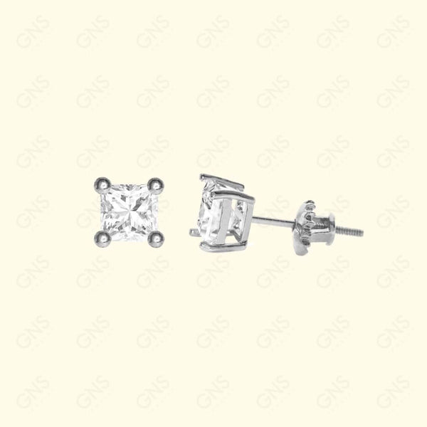 GNS - Silver Small Square Stud Earrings (CUSS03S)