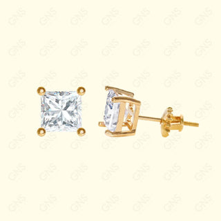 GNS - Gold Medium Square Stud Earrings (CUSS05G)