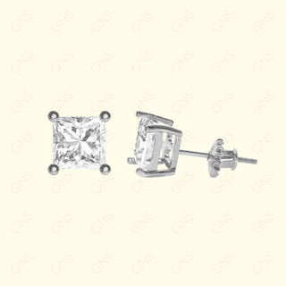 GNS - Silver Medium Square Stud Earrings (CUSS5S)