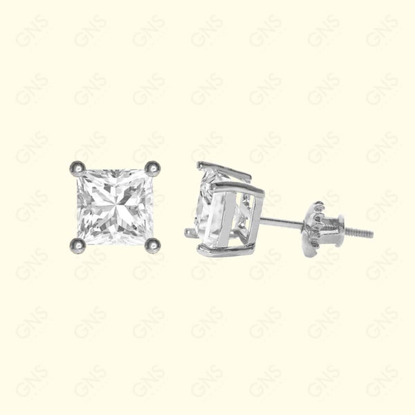 GNS - Silver Medium Square Stud Earrings (CUSS5S)