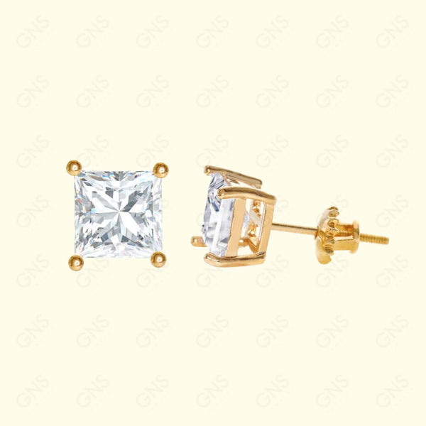 GNS - Gold Large Square Stud Earrings (CUSS6G)