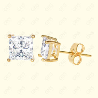 GNS - Gold Square Stud Earrings (CUST7G)