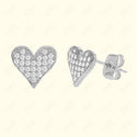 GNS - Silver Heart Earrings (CZ055S)