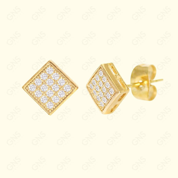 GNS - Gold Square Stud Earring (CZ075G)
