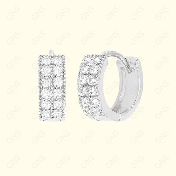 GNS - SILVER EARRINGS HUGGIE (CZ602S)