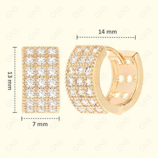 GNS - GOLD EARRINGS HUGGIE (CZ606G)