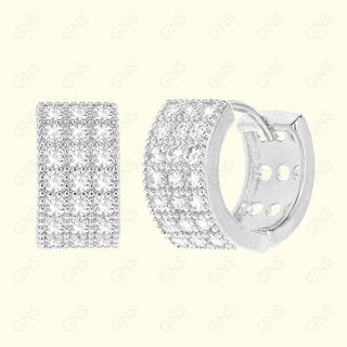 GNS - SILVER EARRINGS HUGGIE (CZ606S)