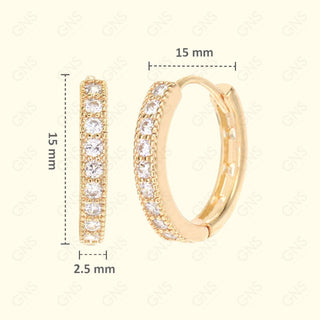 GNS - GOLD EARRINGS HUGGIE (CZ607G)