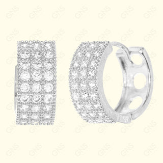 GNS - SILVER EARRINGS HUGGIE (CZ609S)