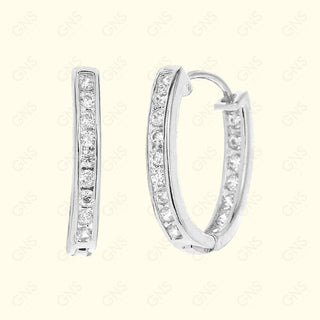 GNS - SILVER EARRINGS HUGGIE (CZ610S)