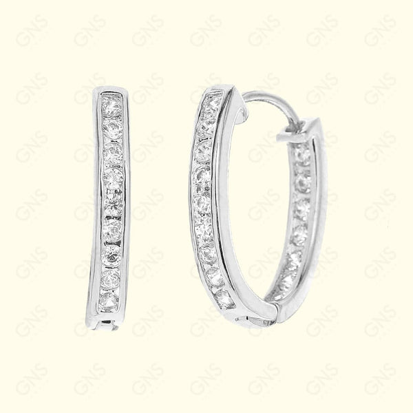 GNS - SILVER EARRINGS HUGGIE (CZ610S)