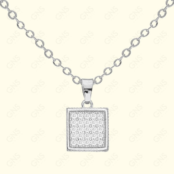 GNS - Silver Sqaure Necklace (CZN05S)