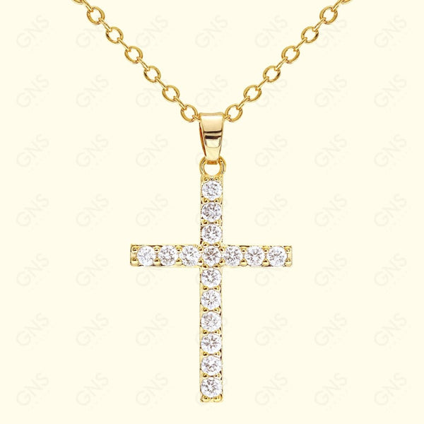 GNS - Gold Cross Necklace (CZN70G)