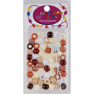 BEAUTY COLLECTION - Small Round Hair Bead 70PCs Brown Tone