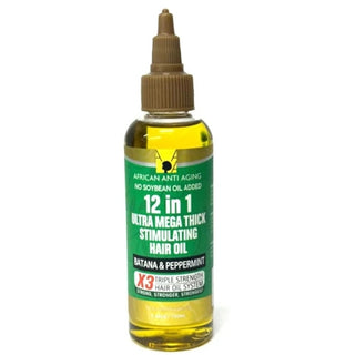 AFRICAN ANTI-AGING - 12-IN-1 ULTRA MEGA THICK STIMULATING HAIR OIL BATANA & PEPPERMINT