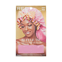 KISS - RED RUFFLE TIE BONNET BRAID BABY PINK