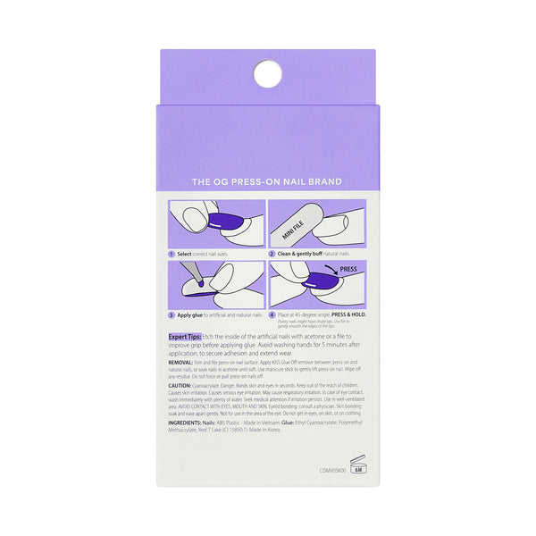 KISS - CORE DESIGN TREND SPRING GLUE-ON NAIL MEDIUM - MY TIME