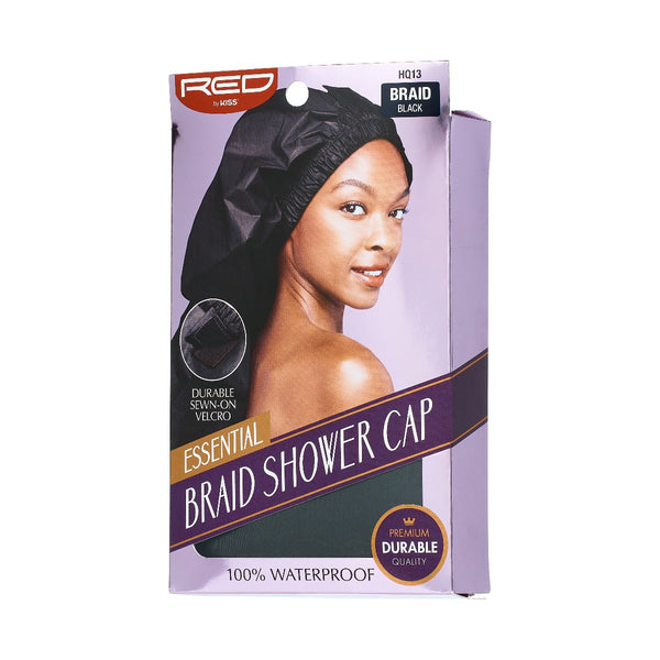 KISS - RED ESSENTIAL SHOWER CAP BRAID BLACK