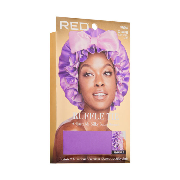 KISS - RED RUFFLE TIE BONNET XL LAVENDER