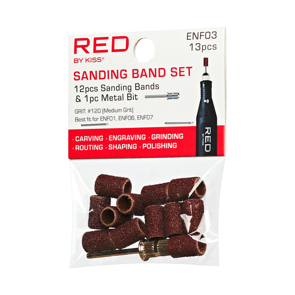 KISS - ELECTRIC NAIL FILE SANDING BANDS W/ BIT