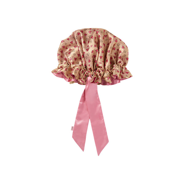 KISS - RED RUFFLE TIE BONNET XL HEARTS