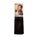 KISS - RED WOVEN SILKY SATIN WRAP SCARF BLACK
