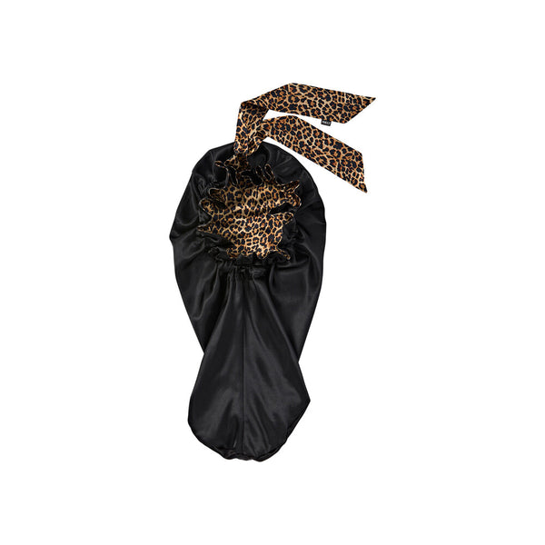 KISS - RED RUFFLE TIE BONNET BRAID BLACK