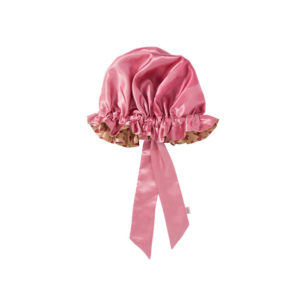 KISS - RED RUFFLE TIE BONNET XL HEARTS